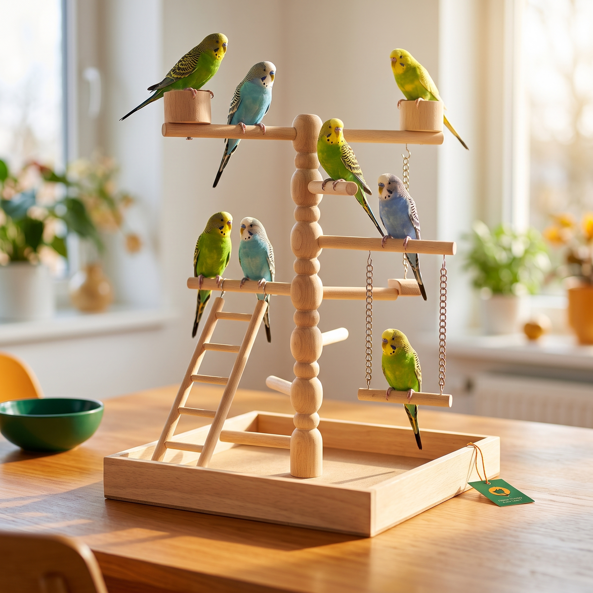 Trixie Speelplaats hout agapornis en parkiet - TheNowBox sfeerfoto